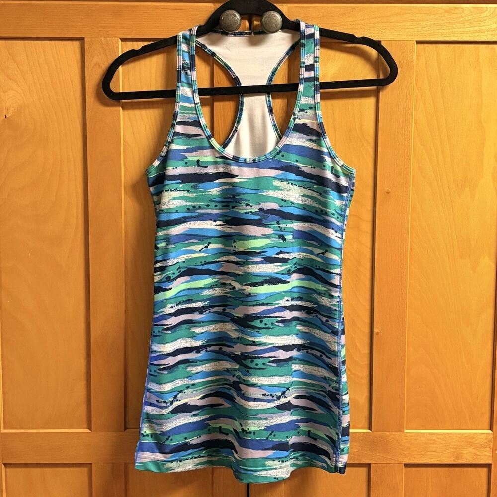 Lululemon Cool Razorback Tank Womens Size M Multi Color Blue/Green/Grey/Purple